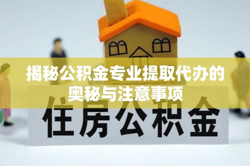 利川揭秘公积金专业提取代办的奥秘与注意事项
