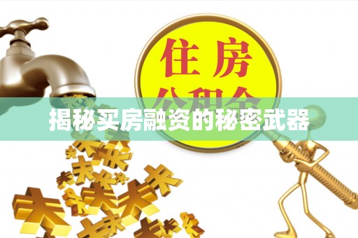 利川揭秘买房融资的秘密武器