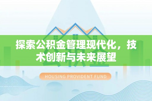 利川探索公积金管理现代化，技术创新与未来展望